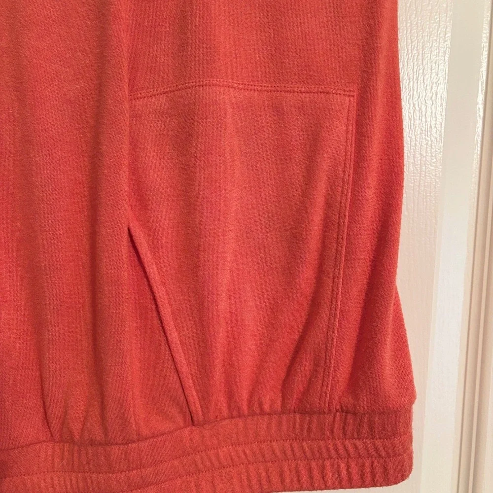 AnyBody Lg Petite Coral Soft Knit Crop Lounge Pants Wide Leg Tulip Hem Pocket
